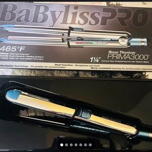 BaBylissPRO Nano Titanium Prima3000 Hair Straightener - Black and Blue